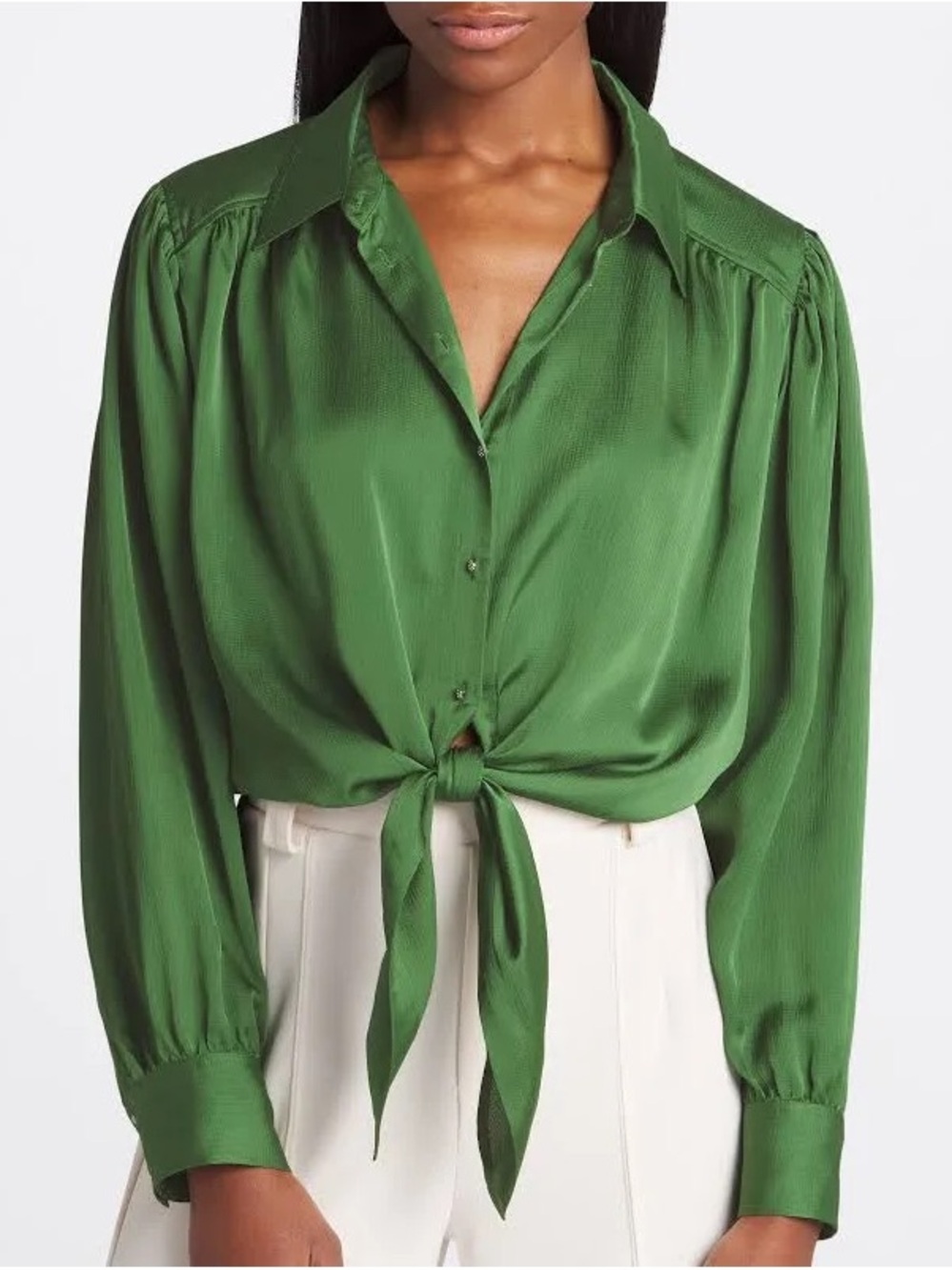 Ba&Sh Féria Tie Shirt in Vert - Picture 4 of 11
